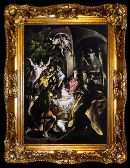 framed  El Greco The Adoration of the Shepherds, ta009-2